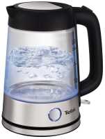 Чайник электрический Tefal Glass KI750D30, серебристый/черный
