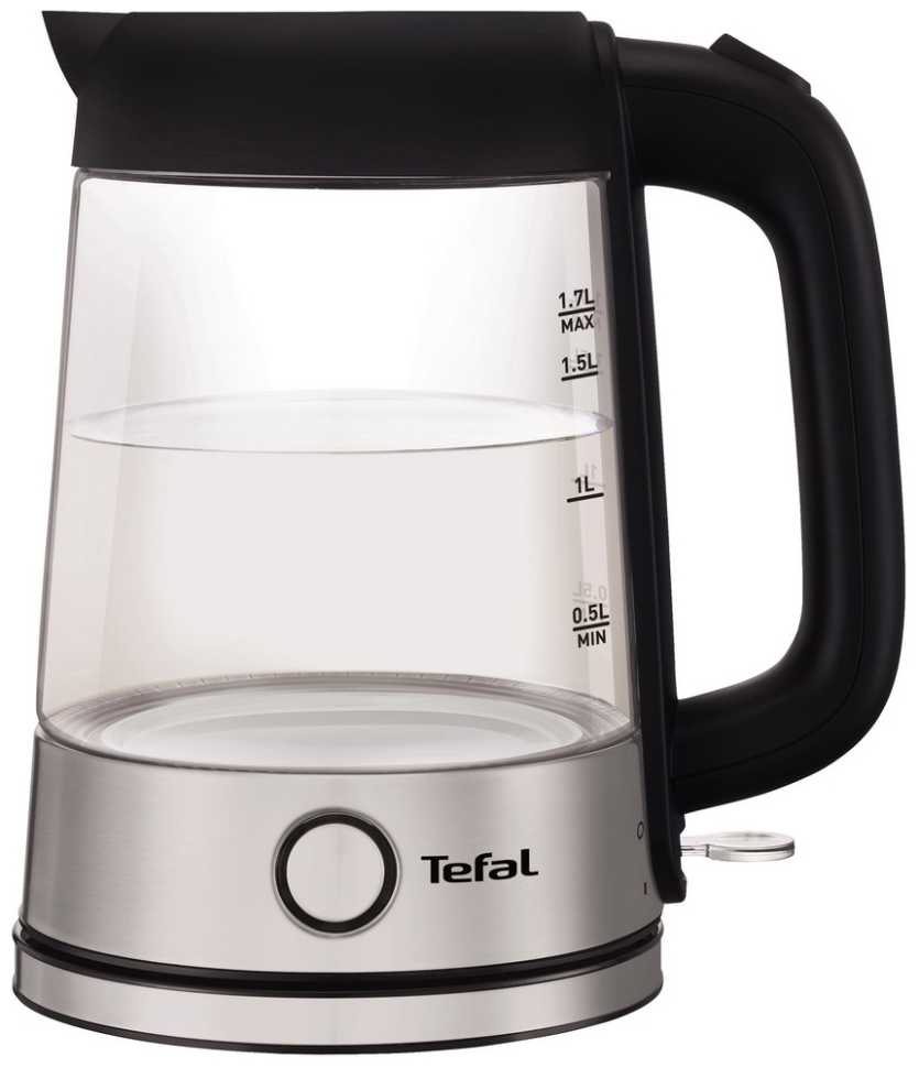 Чайник электрический Tefal Glass KI750D30, серебристый/черный