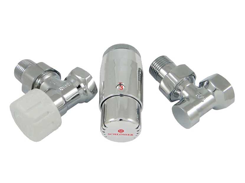 Комплект подключения SCHLOSSER STANDARD MINI 1/2" угловой, хром, с термоголовкой MINI М30х1,5