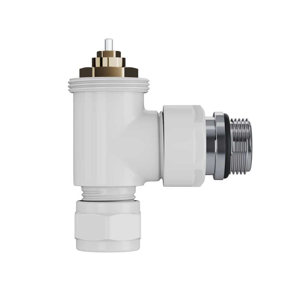 Набор термостатический угловой Royal Thermo Design Pro 15мм М30х1,5 (Белый)
