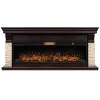 Портал Firelight Michigan 60, камень молочный, шпон темный дуб