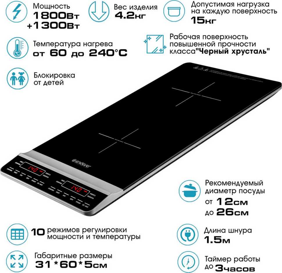 Настольная плита Endever Skyline IP-67, черный