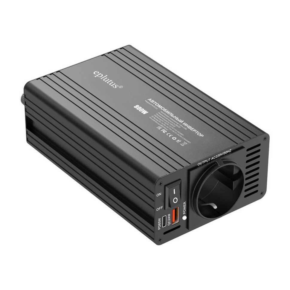 Автомобильный инвертор Eplutus PW-812Q, 12V, 800Вт 