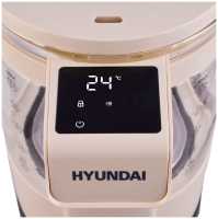 Чайник электрический Hyundai HYK-G7700, 2.5л., 1400Вт, кремовый/черный (стекло)