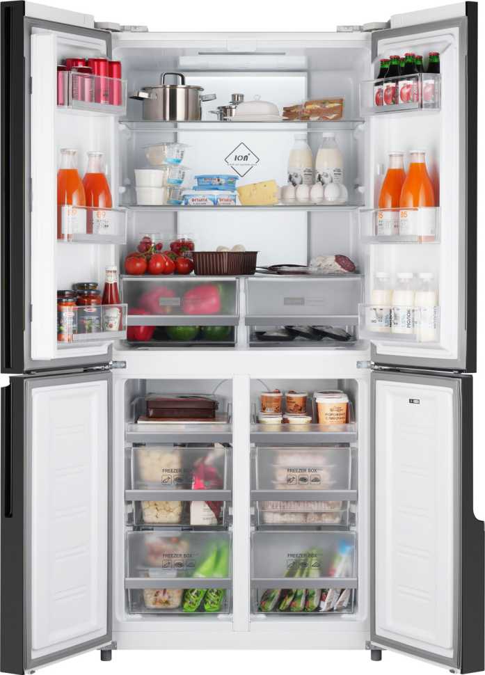 Многокамерный холодильник Weissgauff WCD 450 White Rock Glass NoFrost Inverter