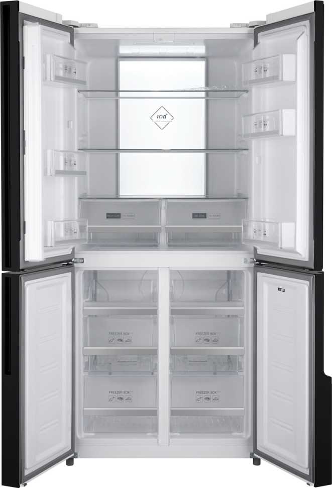 Многокамерный холодильник Weissgauff WCD 450 White Rock Glass NoFrost Inverter