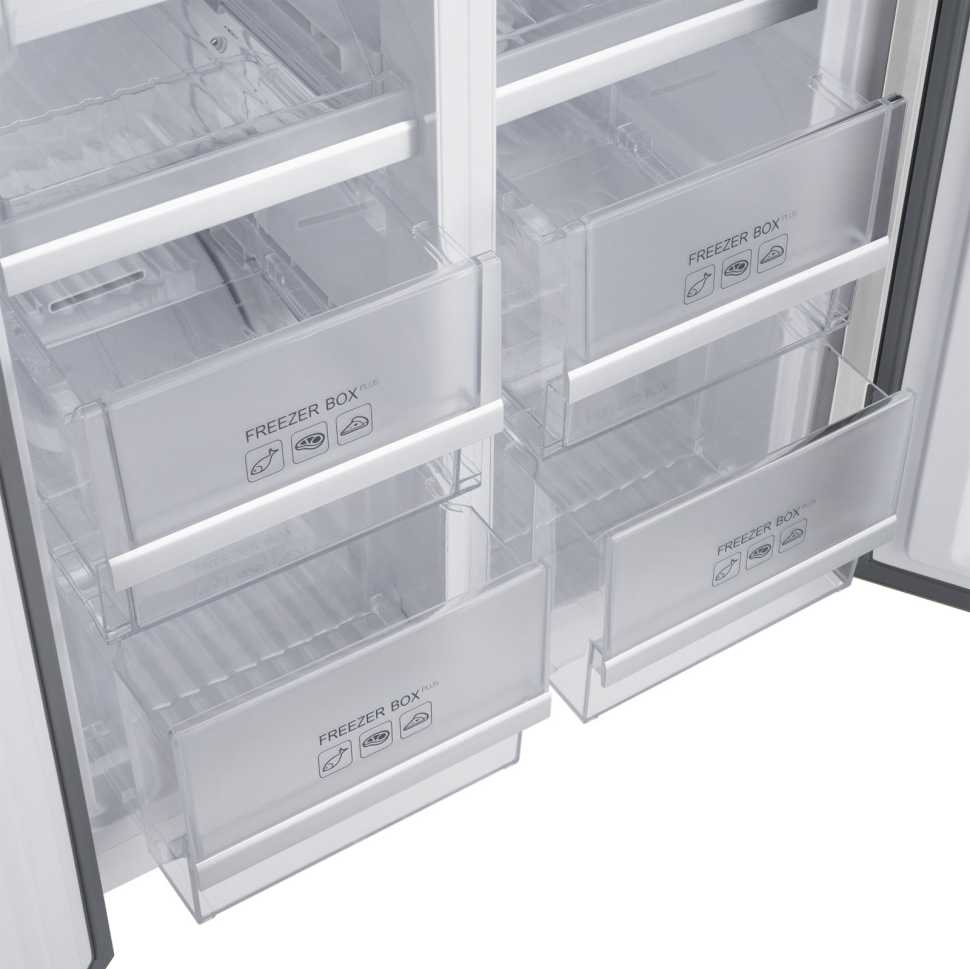 Многокамерный холодильник Weissgauff WCD 450 White Rock Glass NoFrost Inverter