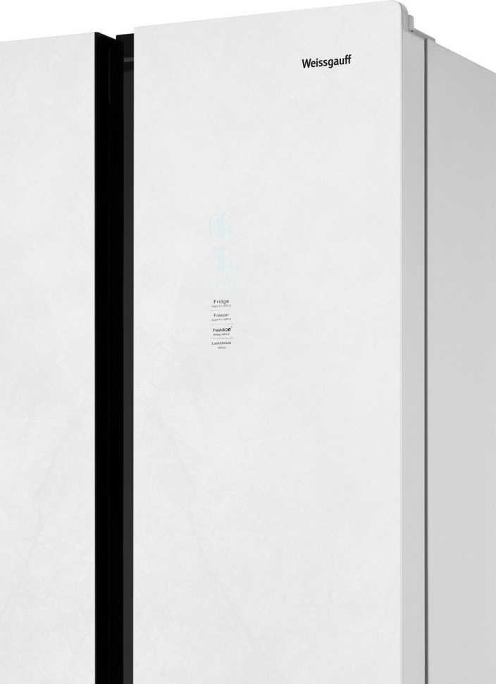 Многокамерный холодильник Weissgauff WCD 450 White Rock Glass NoFrost Inverter