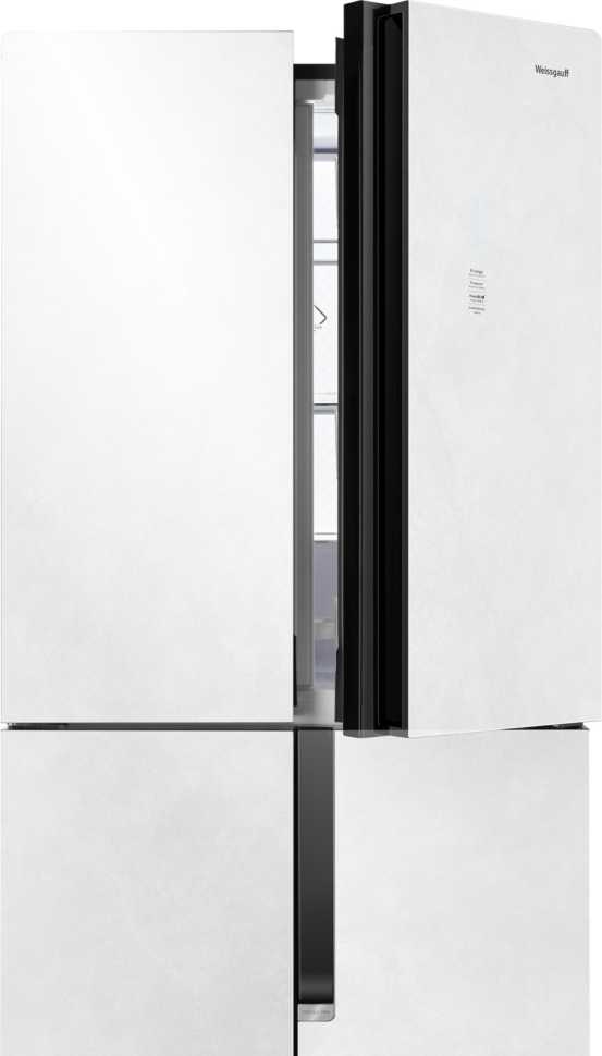 Многокамерный холодильник Weissgauff WCD 450 White Rock Glass NoFrost Inverter