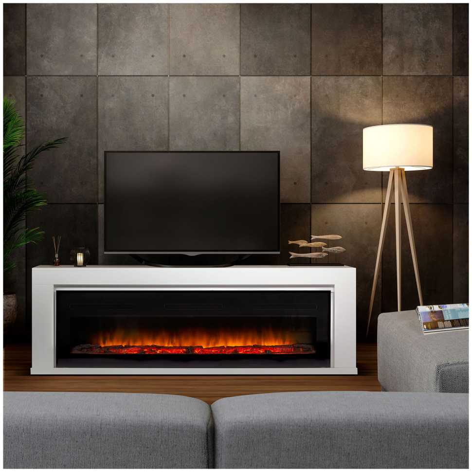 Камин Firelight Simple Long, белый (НС-1430799)