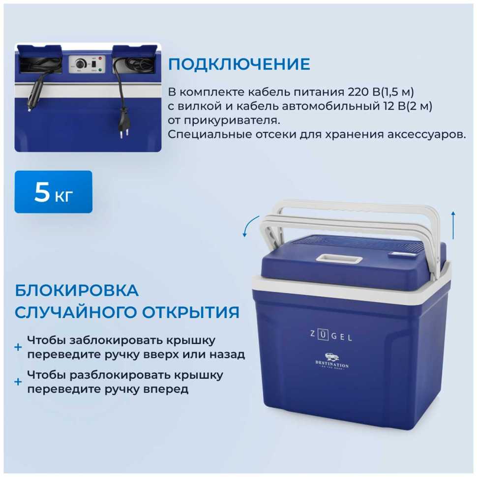 Автомобильный холодильник Zugel ZCR25 синий