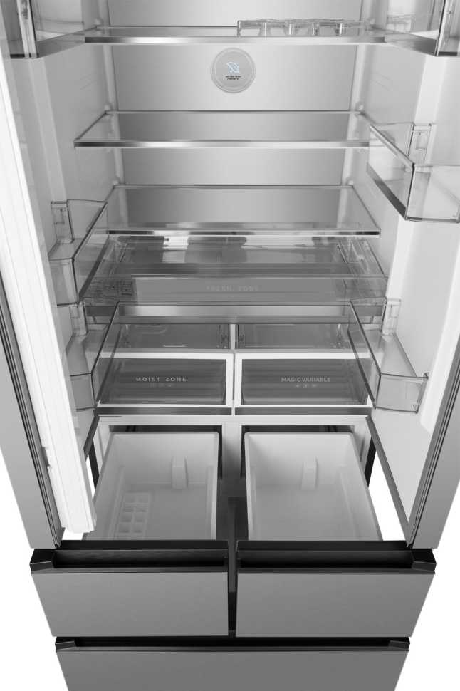 Многокамерный холодильник Weissgauff WFD 450 Built-in Inverter NoFrost Inox