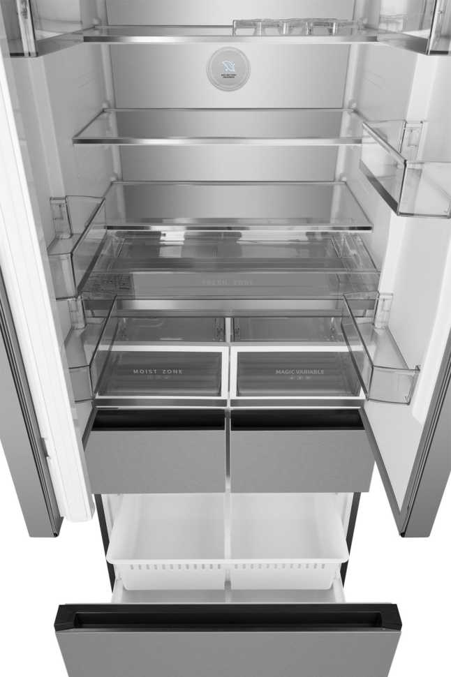 Многокамерный холодильник Weissgauff WFD 450 Built-in Inverter NoFrost Inox