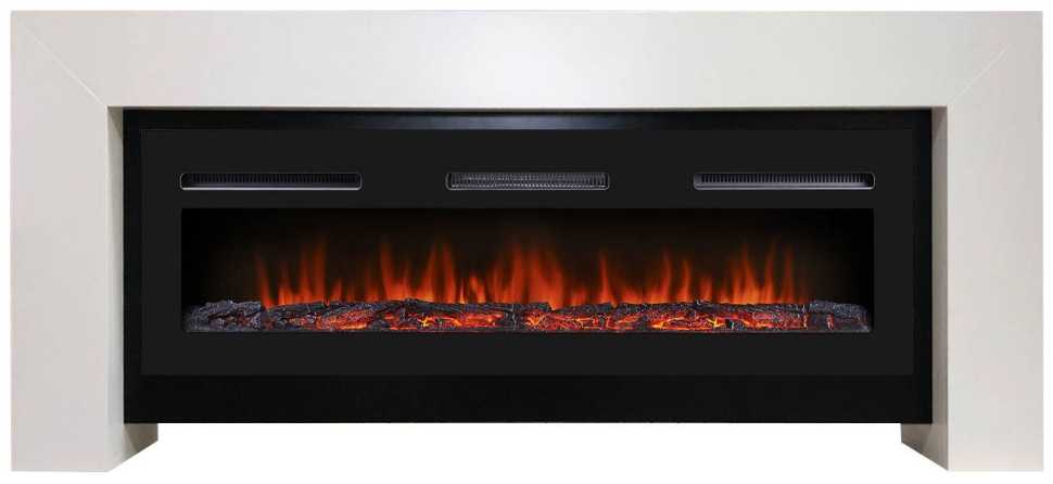Камин Firelight Suprema Long, белый/черный (НС-1475527)