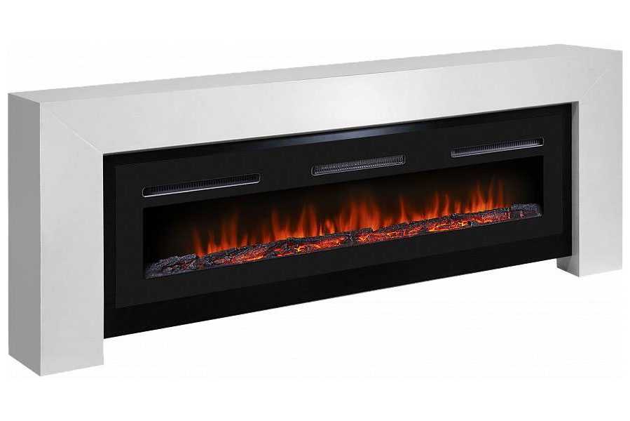 Камин Firelight Suprema Long, белый/черный (НС-1475527)