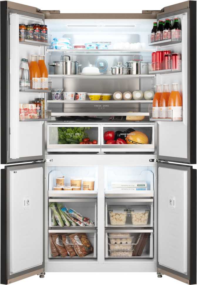 Многокамерный холодильник Weissgauff WCD 510 Built-in Inverter NoFrost Champagne Glass