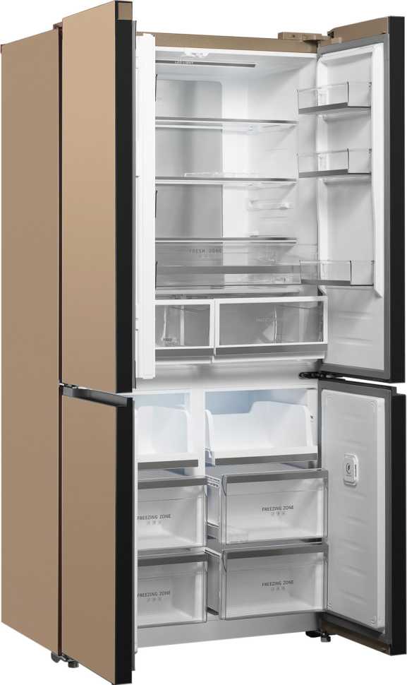 Многокамерный холодильник Weissgauff WCD 510 Built-in Inverter NoFrost Champagne Glass