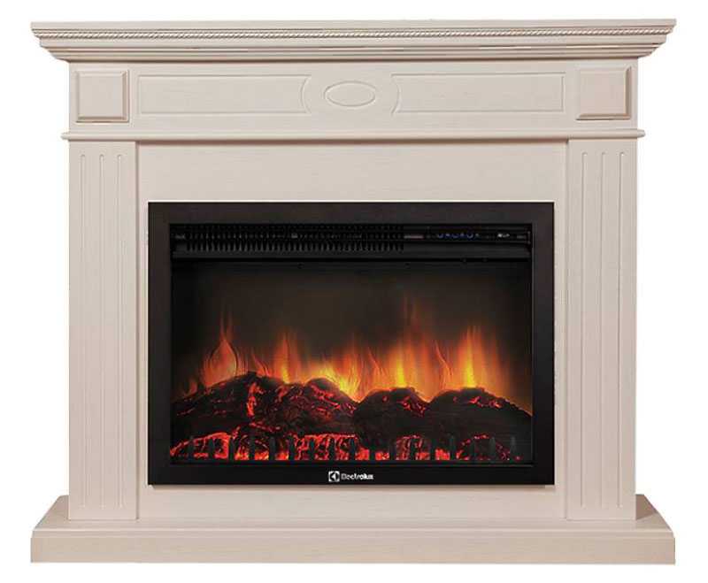 Камин Firelight Bianco 30 шпон белёный дуб