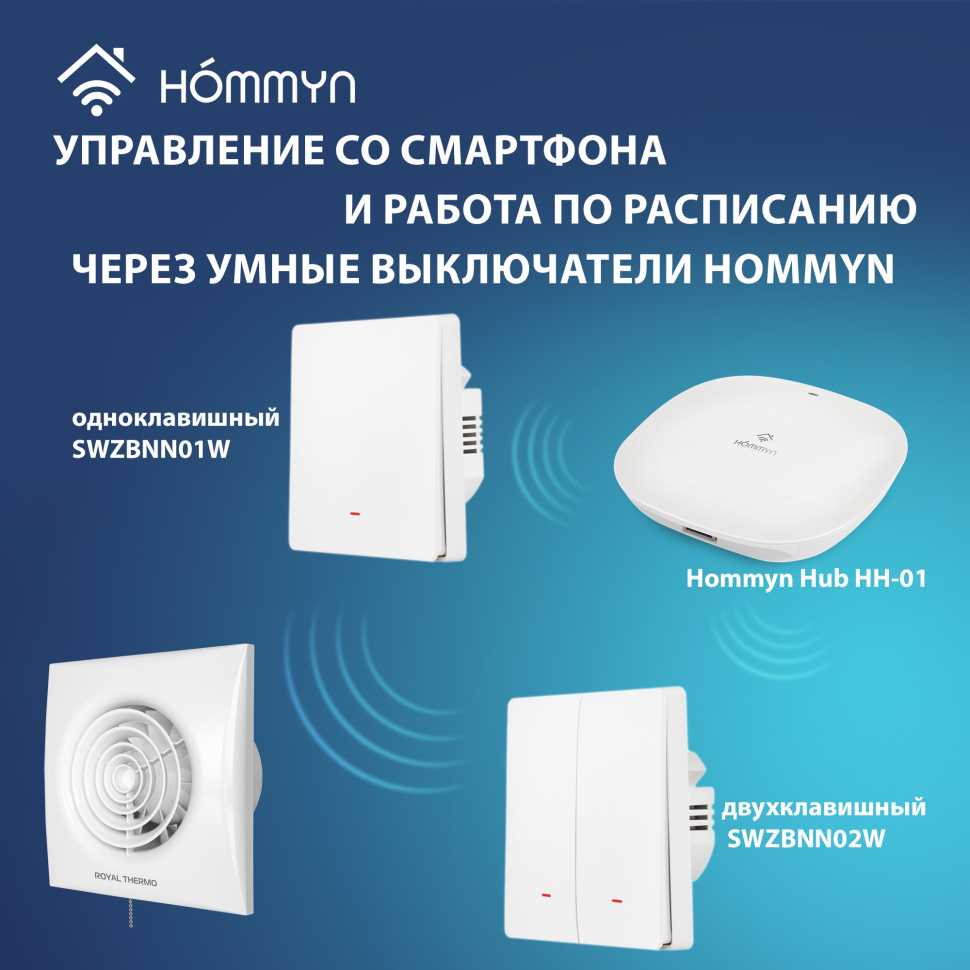 Вентилятор вытяжной Royal Thermo Sunrise RAFR 120 P с тяговым выключателем