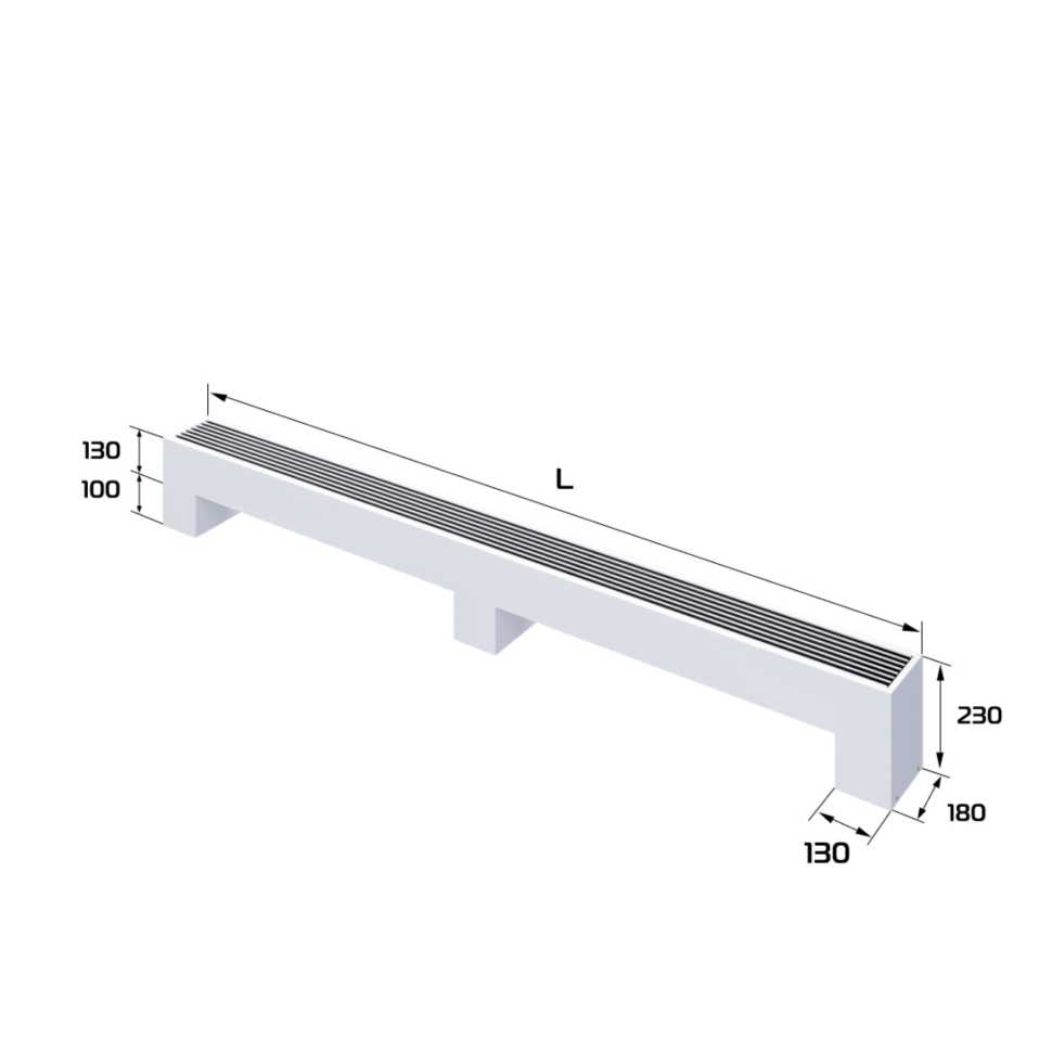 Конвектор напольный Royal Thermo STEP-130/180/3000-2-N-WT-LG-NA