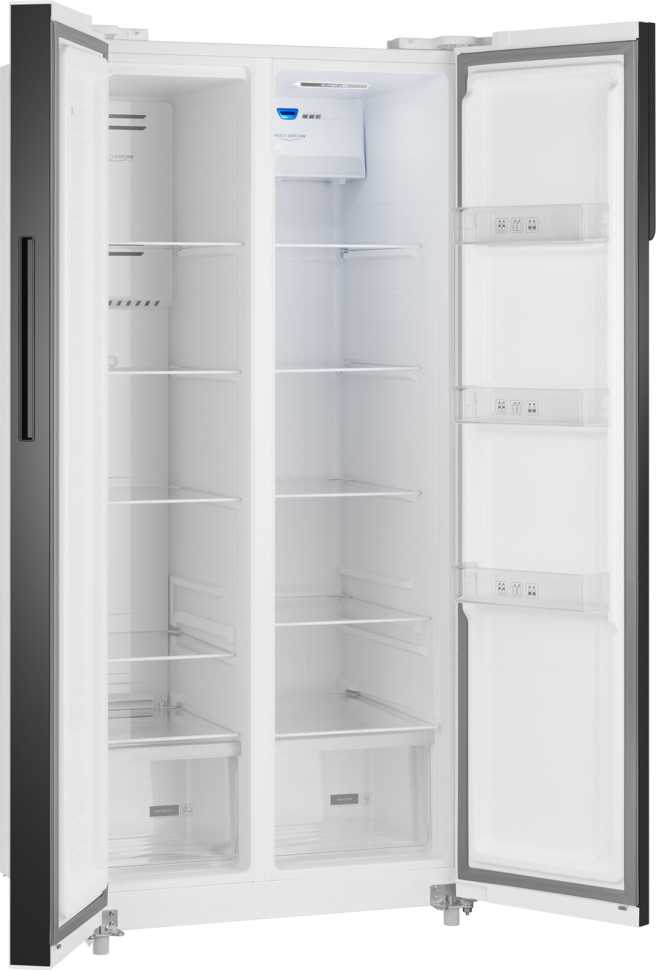 Холодильник Side-by-Side Weissgauff WSBS 500 Inverter NoFrost White Rock Glass