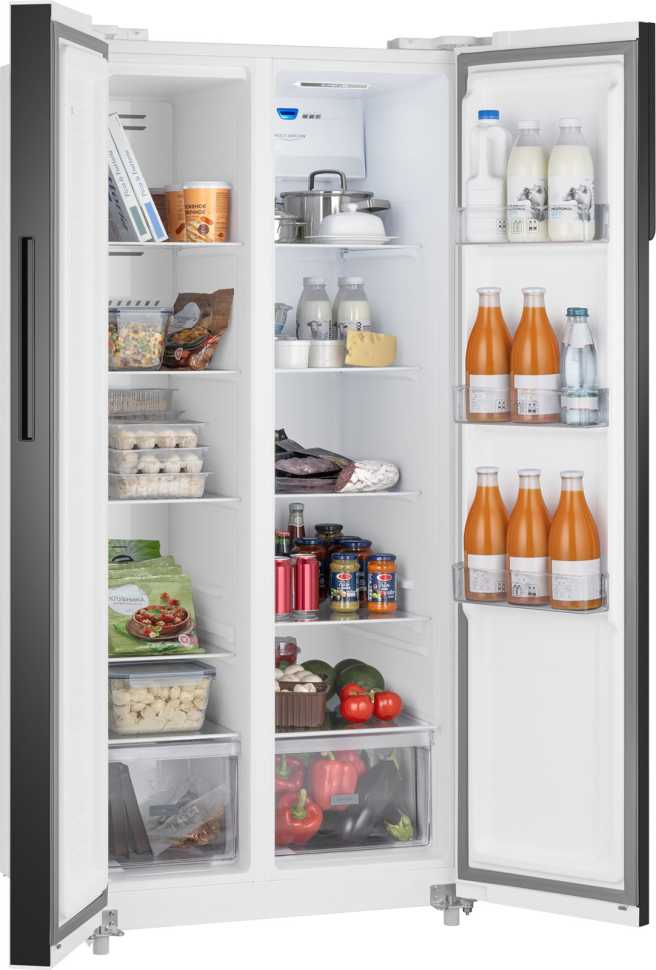Холодильник Side-by-Side Weissgauff WSBS 500 Inverter NoFrost White Rock Glass
