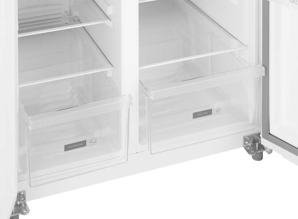Холодильник Side-by-Side Weissgauff WSBS 500 Inverter NoFrost White Rock Glass