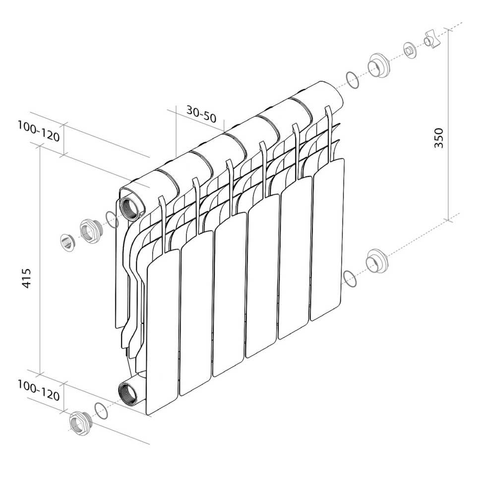 Радиатор биметаллический Royal Thermo Revolution B 350 - 12 секц.