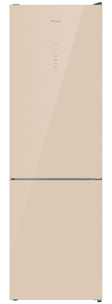 Двухкамерный холодильник Weissgauff WRK 195 D Full NoFrost Beige Glass