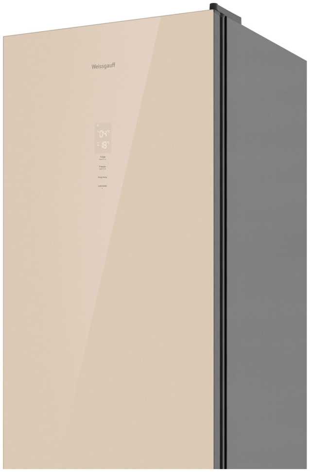 Двухкамерный холодильник Weissgauff WRK 195 D Full NoFrost Beige Glass