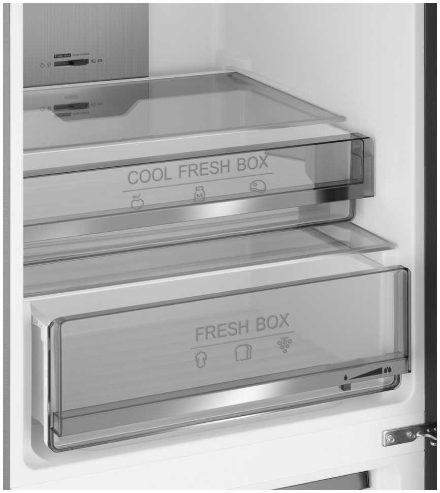 Двухкамерный холодильник Weissgauff WRK 195 D Full NoFrost Beige Glass