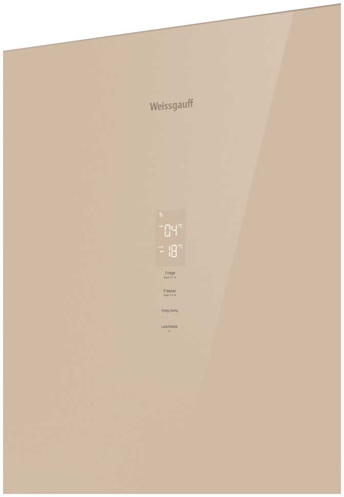 Двухкамерный холодильник Weissgauff WRK 195 D Full NoFrost Beige Glass