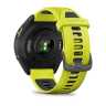 Умные часы Garmin Forerunner 965 черные, темно-серый DLC титановый безель, с желто-черным ремешком