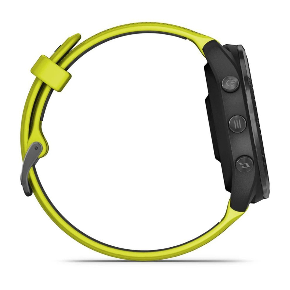 Умные часы Garmin Forerunner 965 черные, темно-серый DLC титановый безель, с желто-черным ремешком