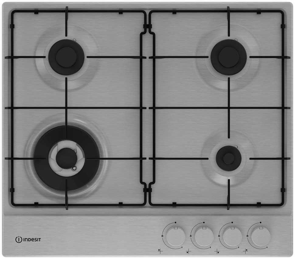 Газовая варочная панель Indesit THPM 641 W/IX/I, нержавеющая сталь