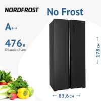 Холодильник Side-by-Side NordFrost RFS 480D NFB inverter