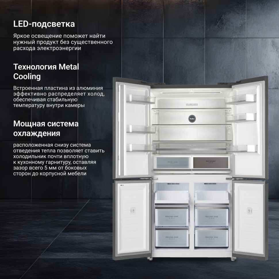 Многокамерный холодильник Tesler RCD-547BI SPARKLING GREY