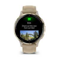 Умные часы Garmin Venu 3S цвета &quot;французский серый&quot; с золотистым безелем и кожаным ремешком