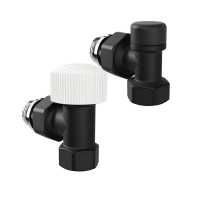 Набор термостатический угловой Royal Thermo Design 1/2&quot;М30х1,5 (Черный)