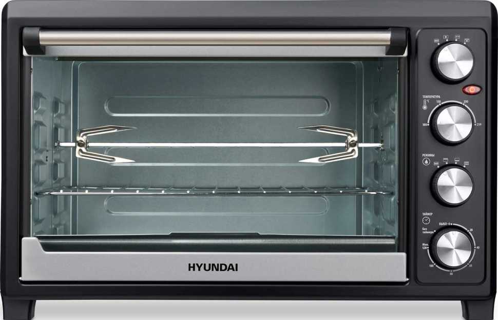 Электропечь Hyundai MIO-HY076 45 л., 2000 Вт, серебристый/черный