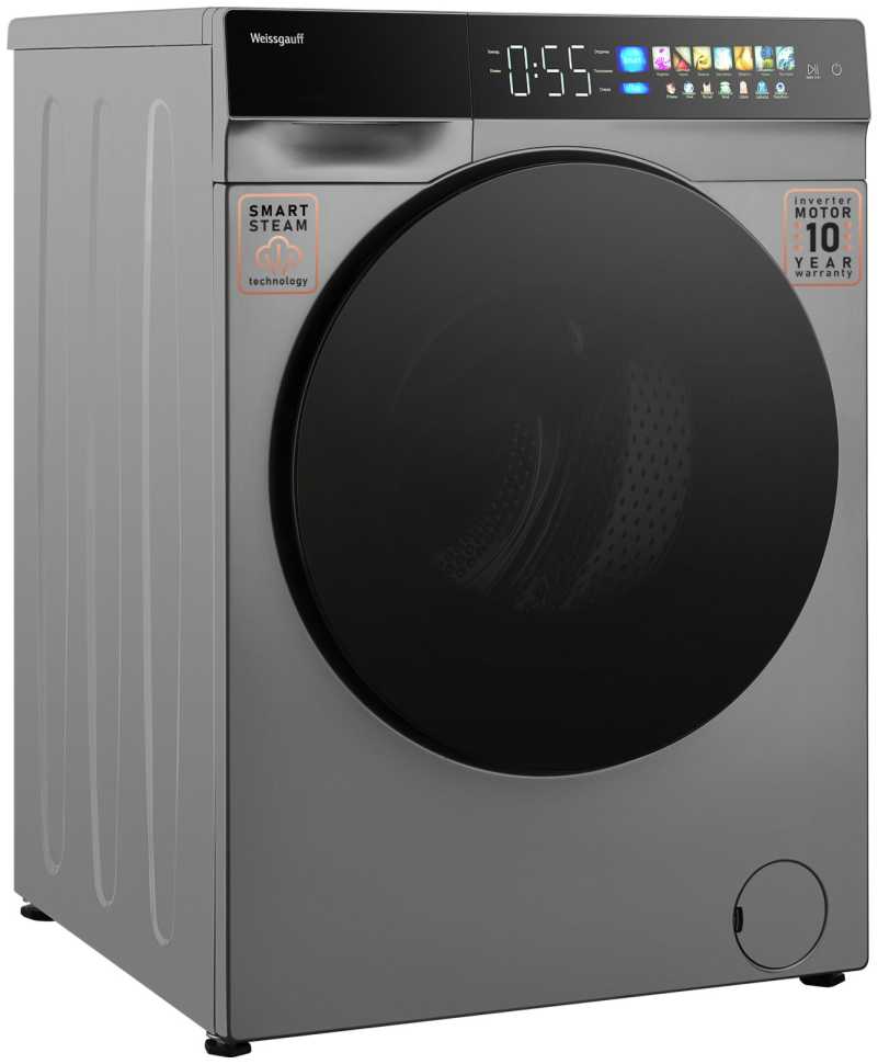 Стиральная машина Weissgauff WM 998 Full Touch DC Inverter Steam Silver