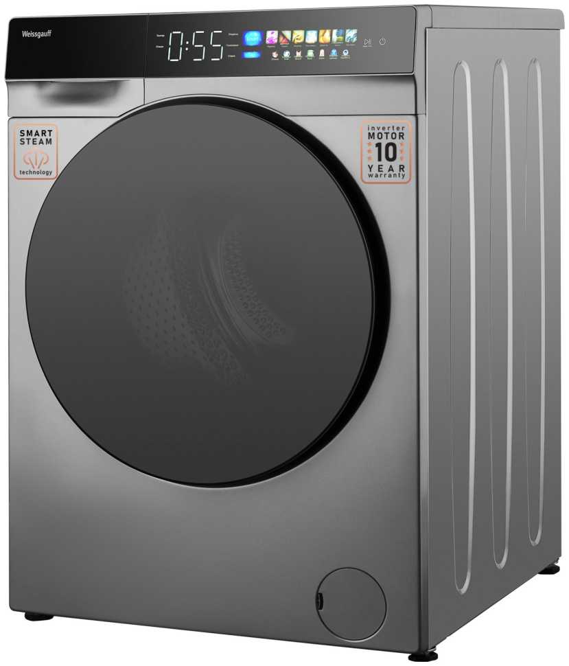 Стиральная машина Weissgauff WM 998 Full Touch DC Inverter Steam Silver