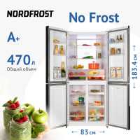 Многокамерный холодильник NordFrost RFQ 510 NFW inverter