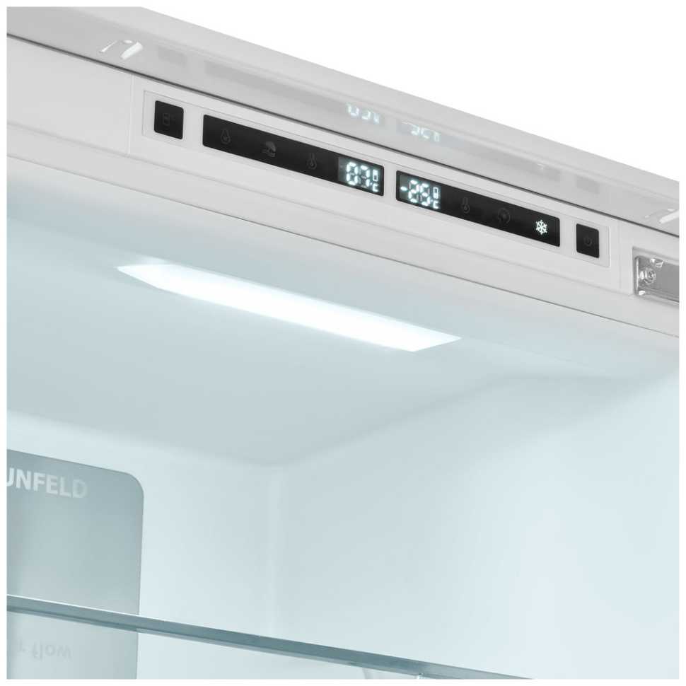 Встраиваемый двухкамерный холодильник Maunfeld MBF177NFWHGR Inverter