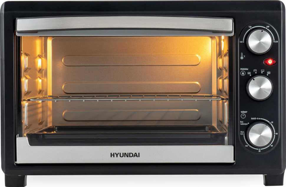 Электропечь Hyundai MIO-HY073 26 л., 1500 Вт, серебристый/черный
