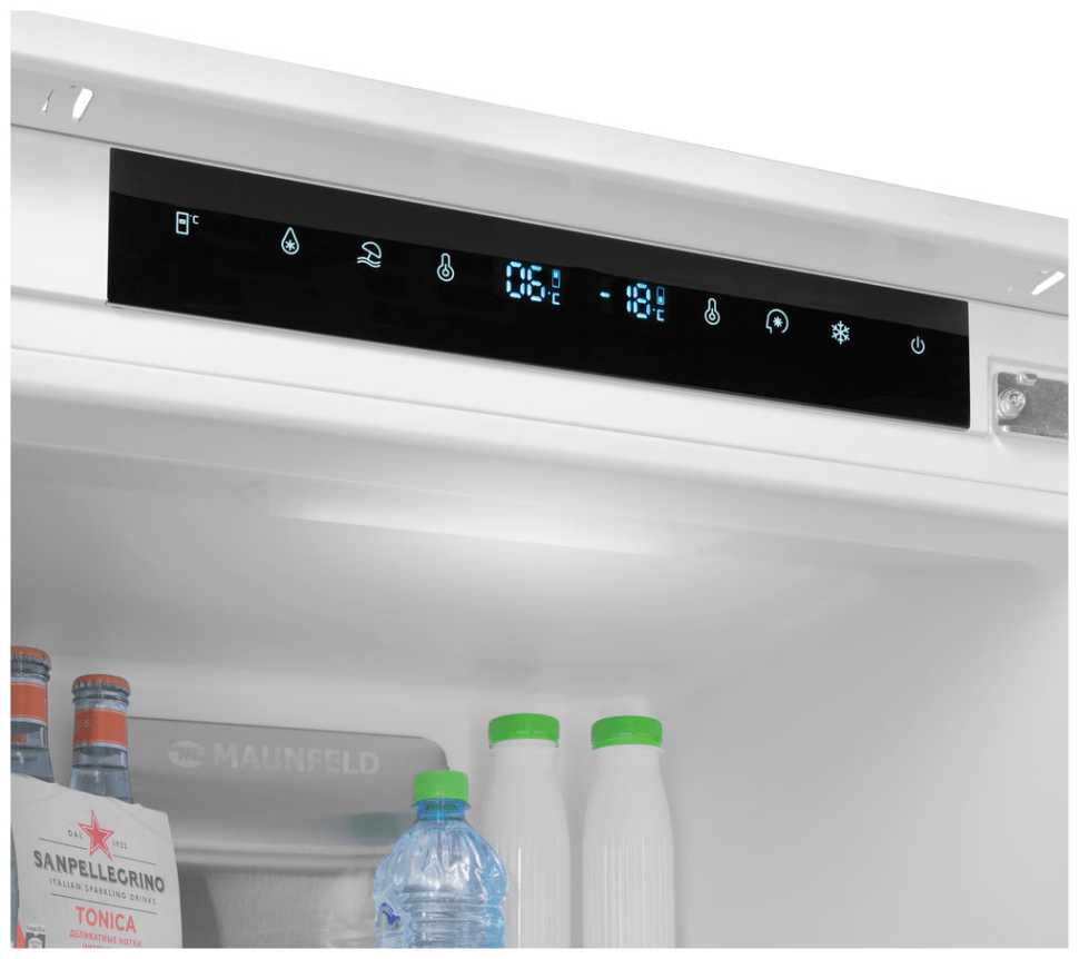 Встраиваемый двухкамерный холодильник Maunfeld MBF19354NFWGR LUX Inverter