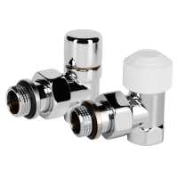 Набор термостатический для радиатора угловой Royal Thermo Design 1/2&quot;М30х1,5 (Хром)