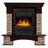 Портал Firelight Forte Wood Classic камень коричневый, шпон темный дуб