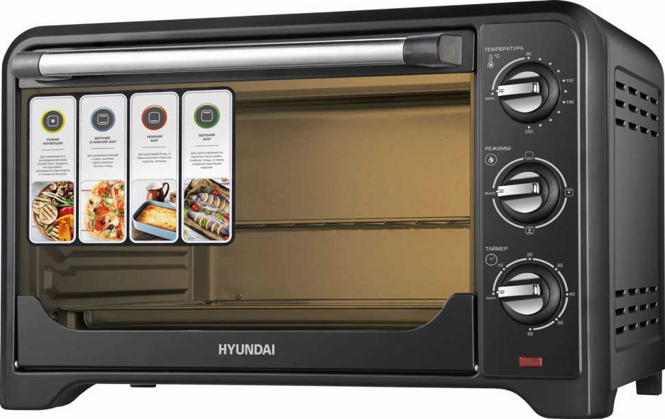 Электропечь Hyundai MIO-HY092 35 л., 1600 Вт, черный