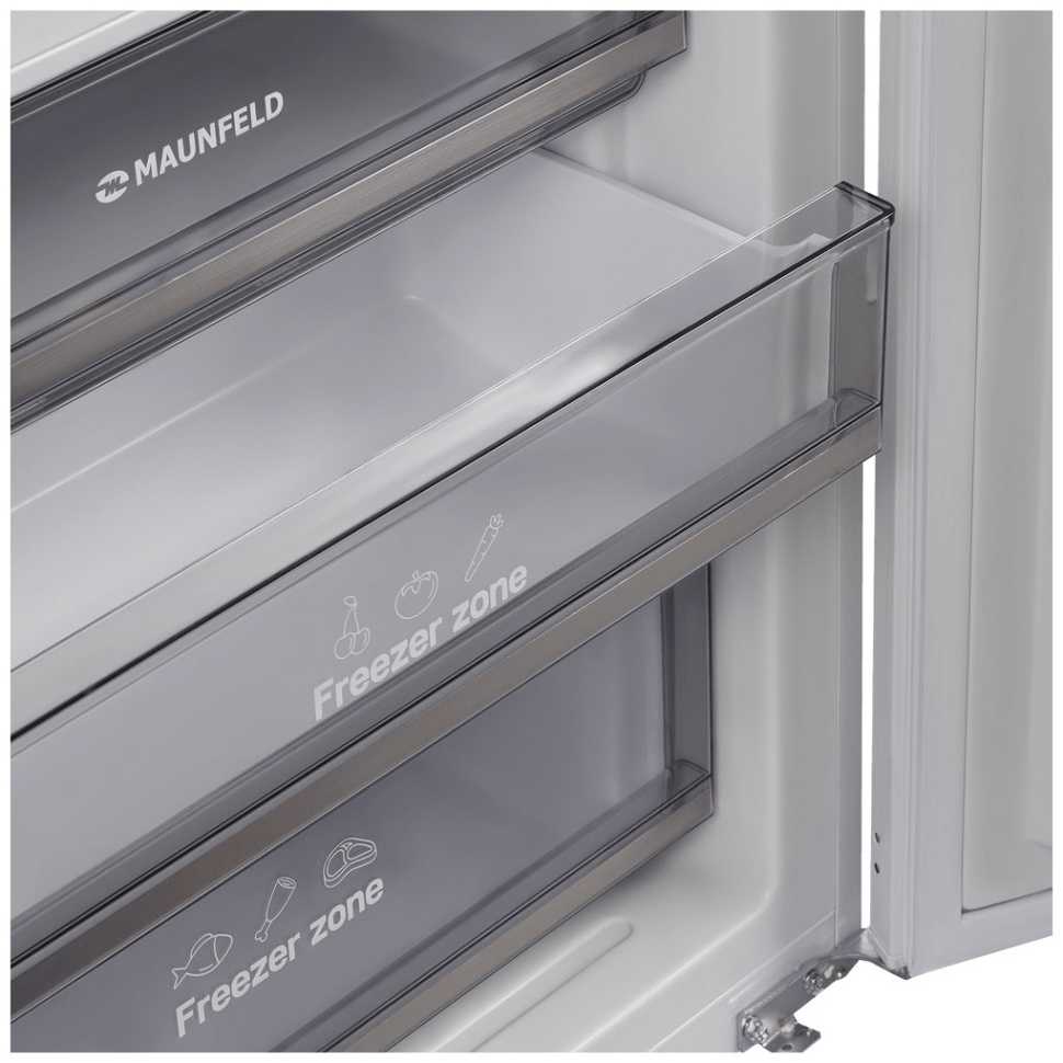 Встраиваемый двухкамерный холодильник Maunfeld MBF193NFW1GR Inverter